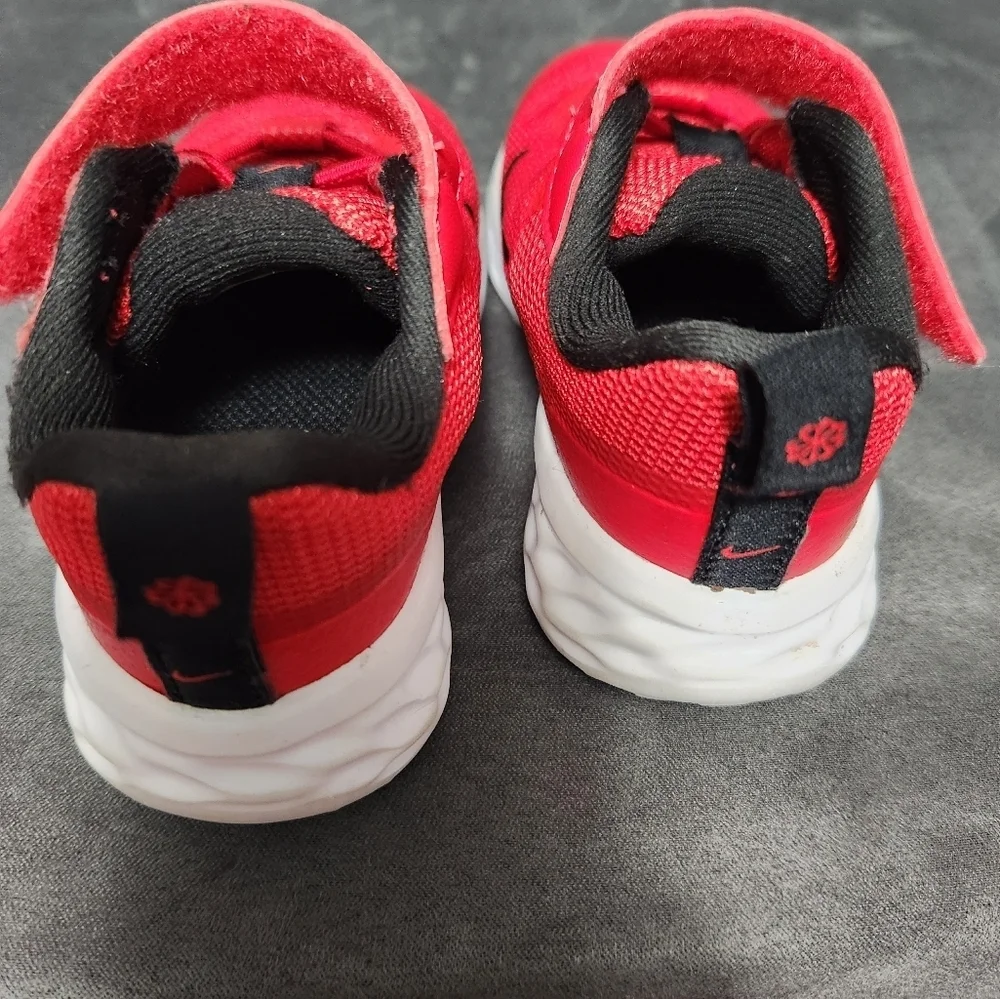 Nike Red and Black Sneakers with Velcro Strap